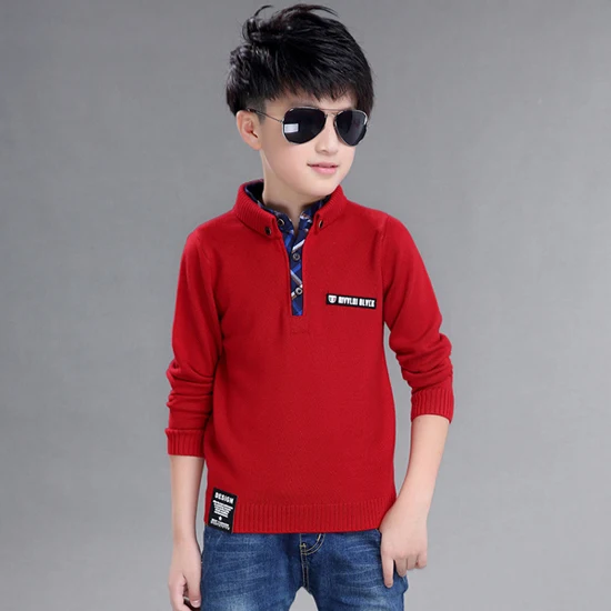 Boys cardigan Модный свитер для мальчиков одежда из хлопка высокого качества свитер со стоячим воротником новая зимняя детская одежда, пуловер - Цвет: Boys cardigan