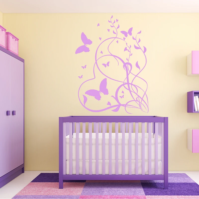 

Creative Butterfly Heart DIY Vinyl Wall Stickers Home Decoration Living room Bedroom Wall Decals Art Murals JG2657