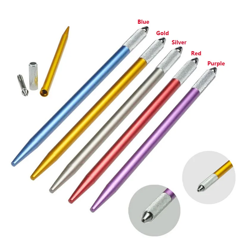 20 шт. полуперманентный макияж микроблейдинг игла ручка для татуажа бровей губ