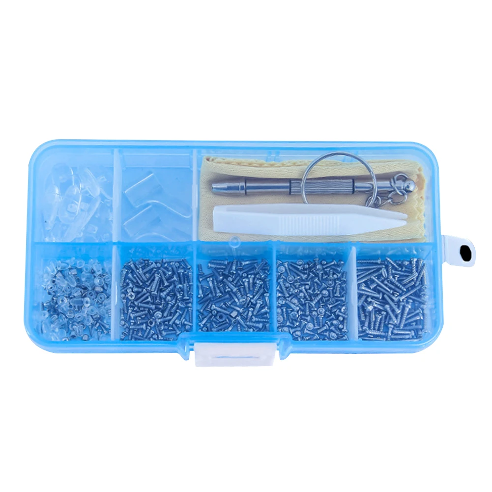 100Pcs Tiny Silicone Nose Pad Sunglass Spectacles Set Repair Tool Assortment Eyeglasses Micro Screwdriver With Tweezer Nut Kit | Аксессуары