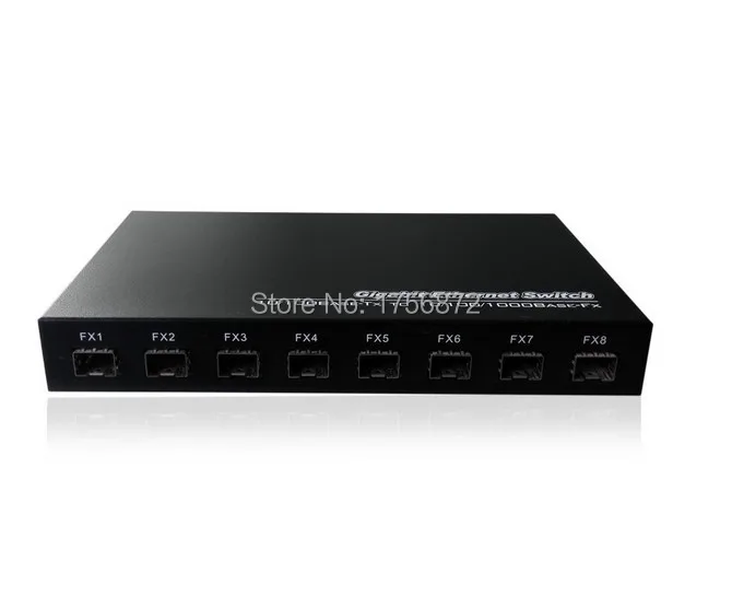 1 шт. 8F2E 1000 м SFP коммутатор 8 оптоволоконных портов 2 ethernet порта giga sfp волоконный