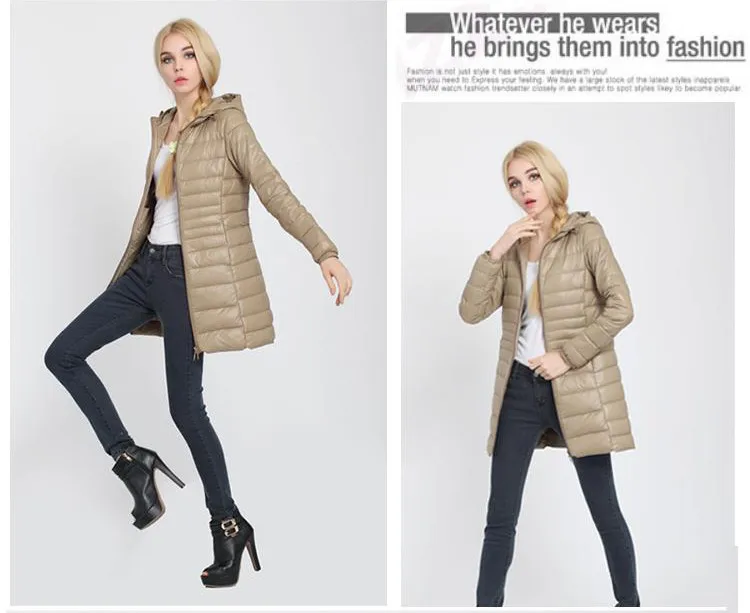 Новинка зимняя куртка женская верхняя одежда тонкий пуховик с капюшоном женский