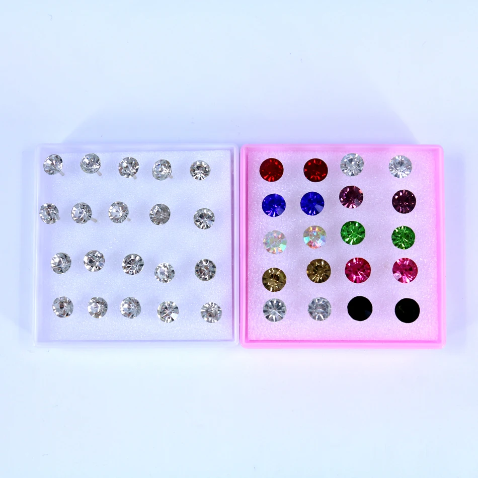 Бесплатная доставка Заводские дешевые 10 пар/лот 7 мм блестящие стразы AA