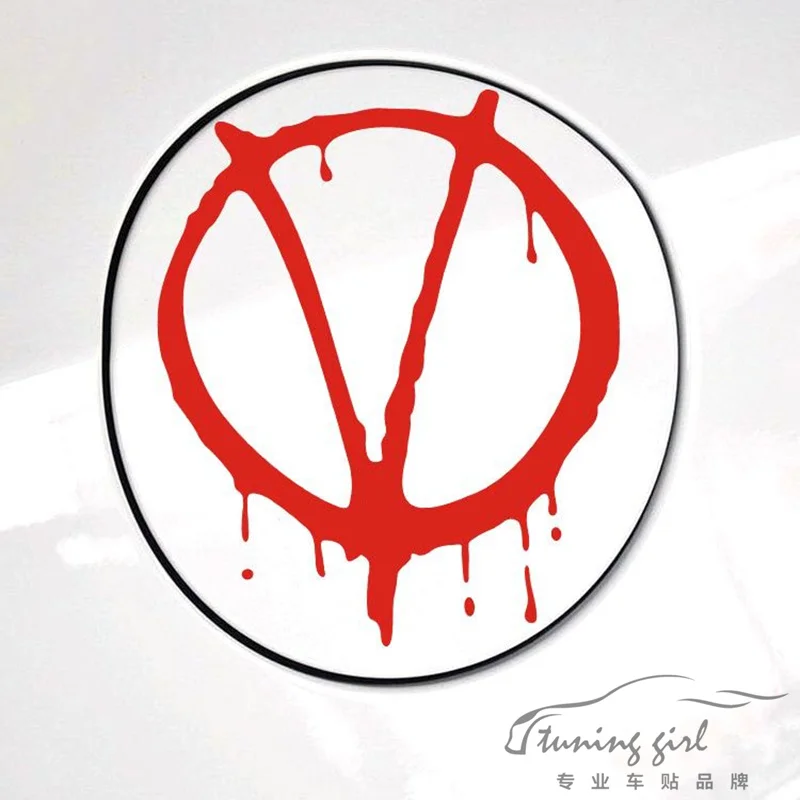 

15CM*13CM V for Vendetta Car Stickers Funny Creative Decoration Decals For Fuel Tank Cap Auto Tuning Styling Vinyls D10