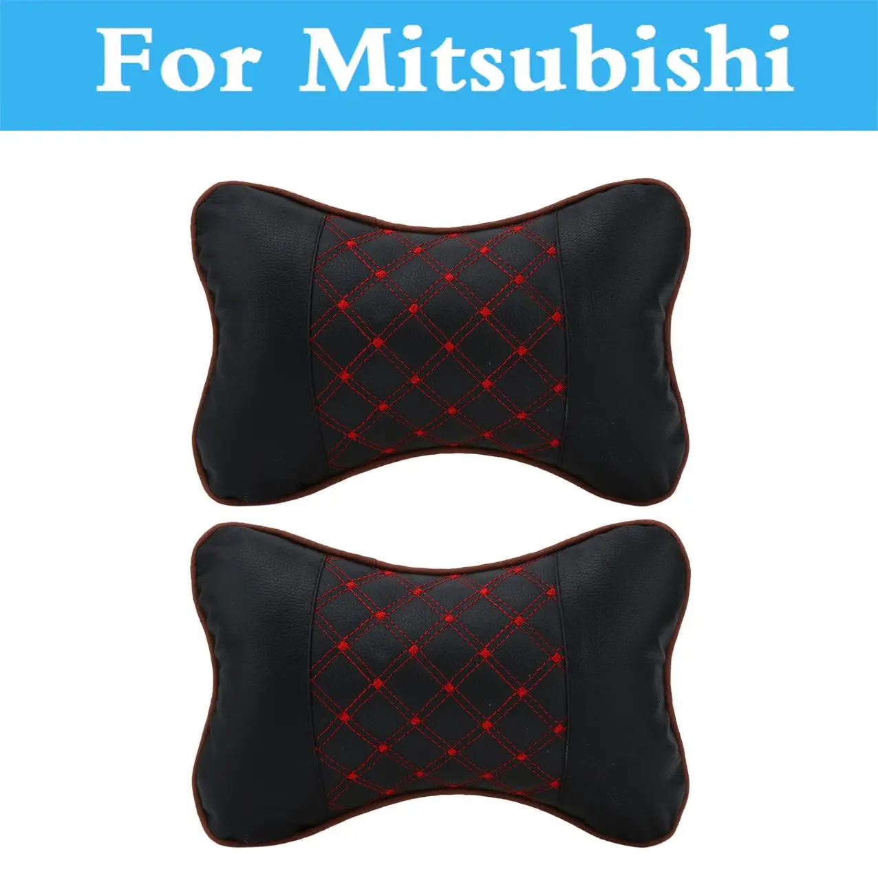 2 шт. кожаный подголовник для автомобиля подушка шеи Mitsubishi Outlander Pajero Mini Rvr Space Star