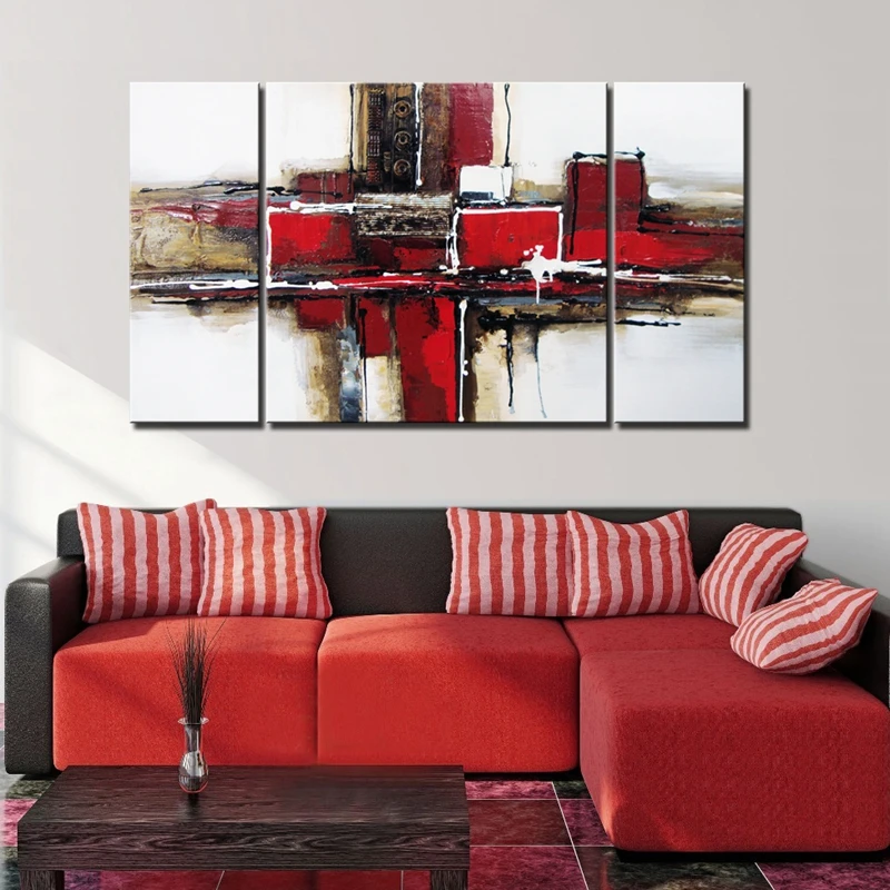 3 Панель живопись маслом на холсте ручной работы абстрактные картины для