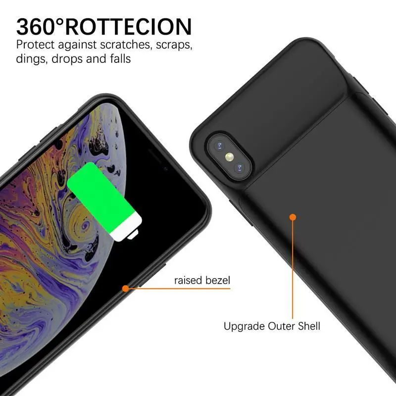 Чехол leioua для iphone XS 3200 мАч, внешний аккумулятор, зарядное устройство, чехол для резервного питания, чехол для зарядки