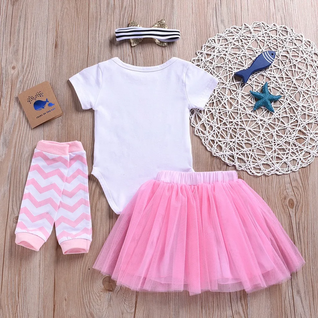 TELOTUNY 2019 Baby Girls Toddler Short Sleeve Letter Romper Tops+Floral Pants+Headbands Set Outfits Happy Easter Sets#40 | Мать и ребенок