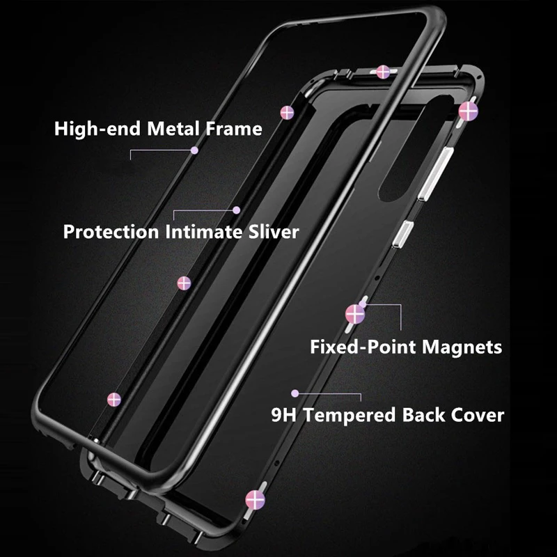Магнитный флип чехол для телефона samsung Galaxy S7edge S8 S9 Plus прозрачный из закаленного