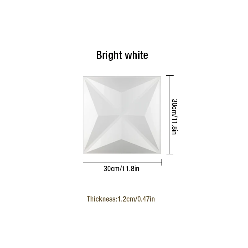 Bright white 30x30 см 3D Художественная настенная панель, алмазная блестящая Звезда, резьба по дереву, цветок, тисненый 3D перламутровый красочный свадебный Декор, Настенная Наклейка - Цвет: Bright white
