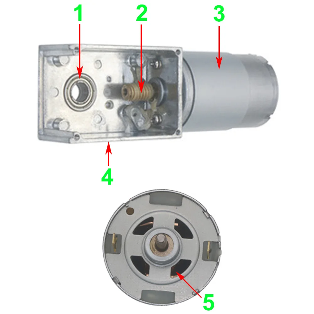 12V 24V высокий крутящий момент на высоких оборотах высокое Мощность DC червь Шестерни моторы в DC мотор с переходного возраста от 12 до 470 об/мин самоблокирующиеся Регулируемый Скорость обратная
