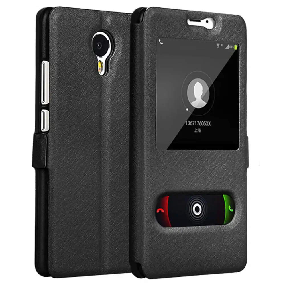 BK Роскошный кожаный флип чехол для Meizu 15 M3 M5 M6 Примечание M3S M5S M6S мини MX6 Pro7 Pro6 Pro6S U10 U20 15 плюс M6T окна с держателем - Цвет: BK