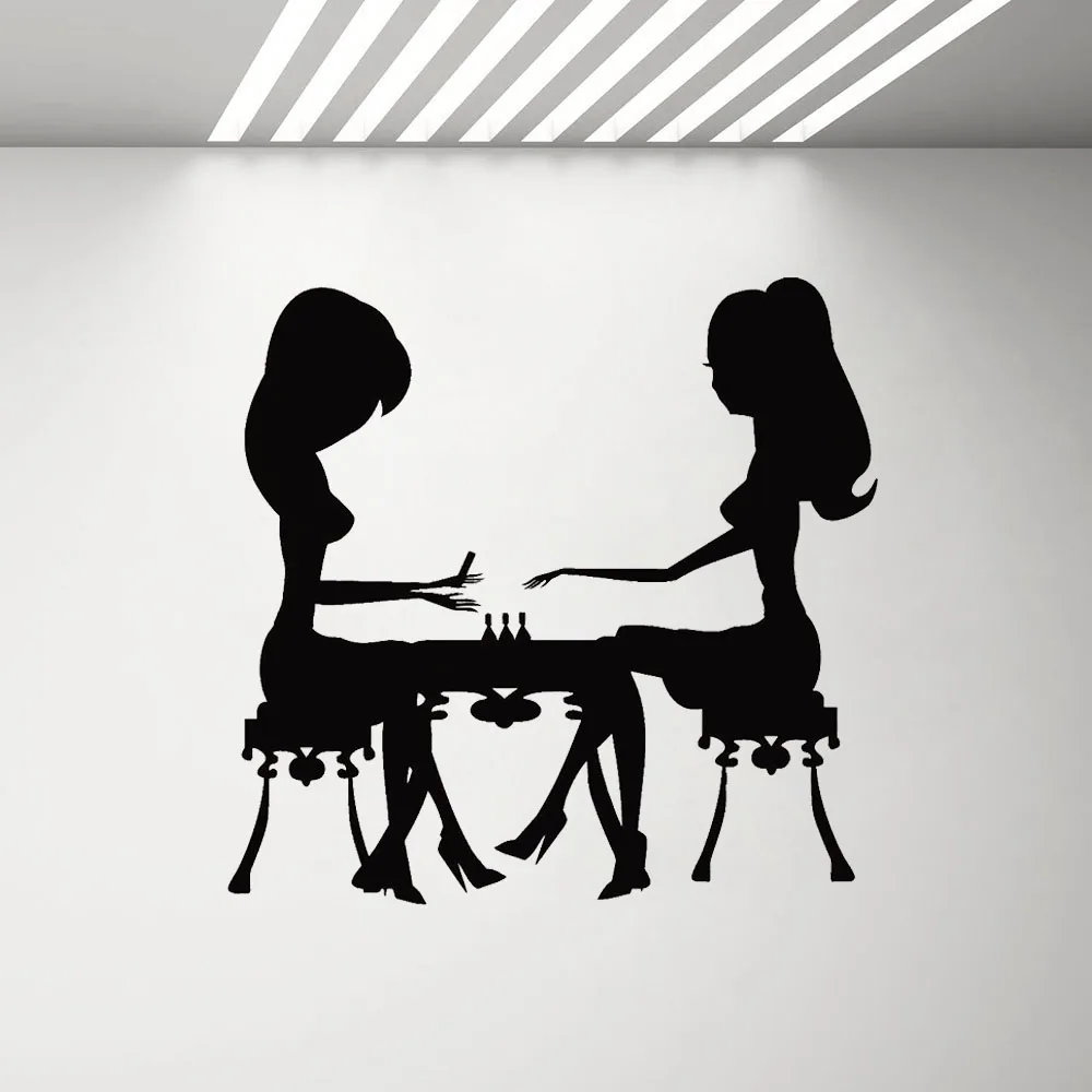 

Nail Shop Salon PVC Wall Stickers Manicure Nails Studio Beauty Salon Fashion Sticker Removable Wall Decals for Girls Woman G327