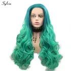 Парик для косплея, женский, высокотемпературный, с эффектом деграде, малахит