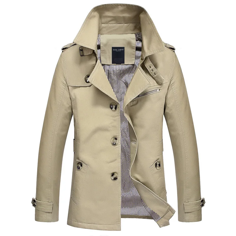 

Мужское облегающее пальто, брендовая одежда, ветровка, мужской деловой тренчкот, мужская куртка, длинное пальто 5XL на осень, 2019