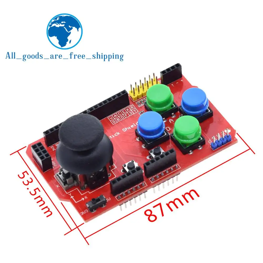 TZT щит джойстика для платы расширения Arduino с функцией аналоговой клавиатуры и