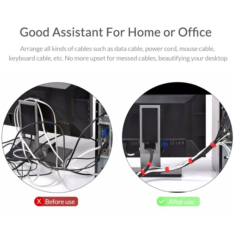 AIFEECT 5 шт. нейлоновый кабель для намотки кабеля Кабельный органайзер кабельный