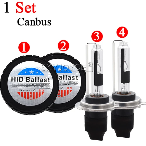 1 full kit set SKYJOYCE 12 В 55 Вт ксенон H7R HID комплект AC Тонкий Canbus круглый HID балласт металлическая основа H7R hid автомобильный комплект фар 4300k 5000k 6000k - Испускаемый цвет: 1 full kit set