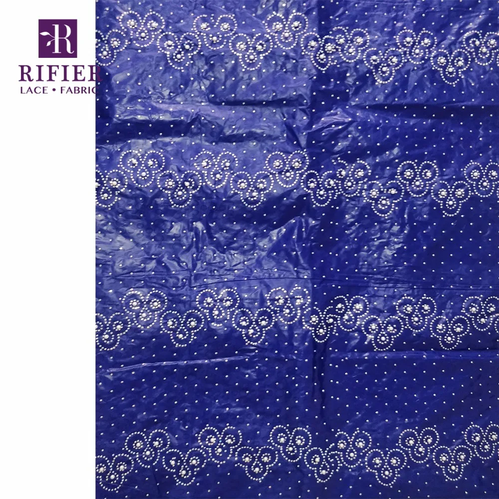 Бисерный Африканский раковина Gextczer с Стразы Королевский синий цвет базин хлопок