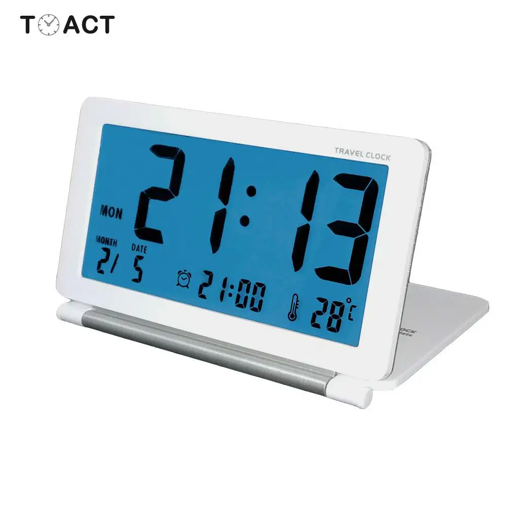 Путешествия часы светодиод цифровой будильники Многофункциональный стол