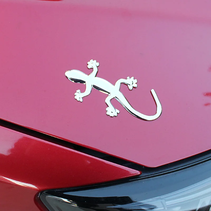 Хромированная 3D Автомобильная наклейка gecko металлическая на кузов автомобиля