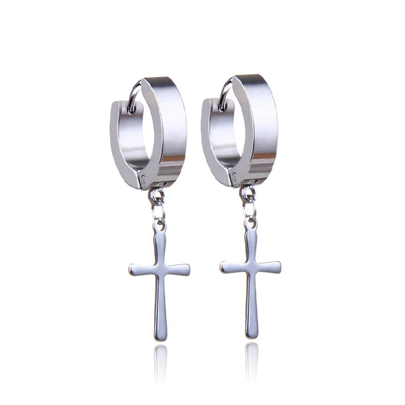 

Long Drop Earrings Jewelry for Women Stainless Steel Dangle Earrings 2019 Punk Cross Piercing Earring Fashion Pendientes