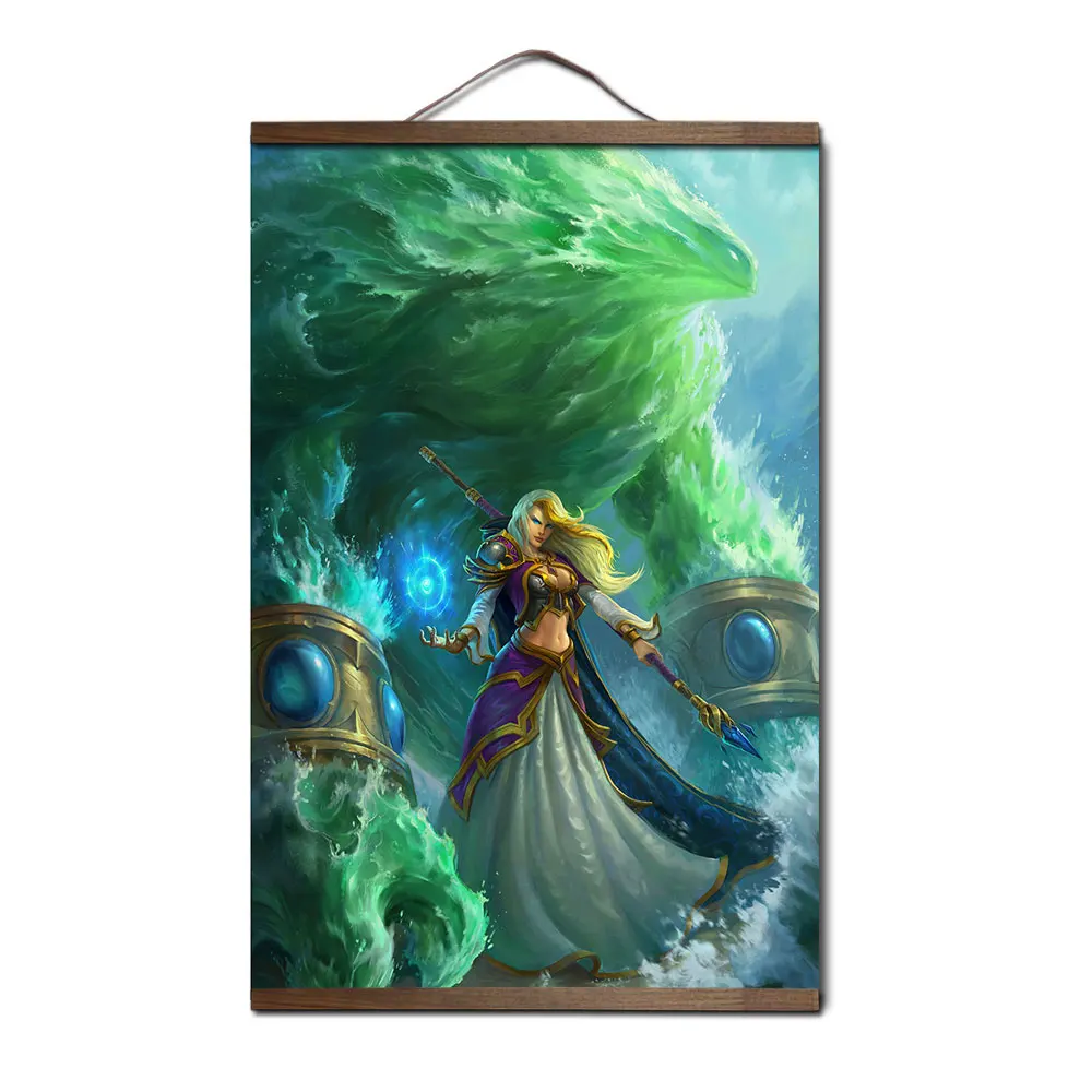 5 World of Warcrafts плакат для HD Холст плакат украшение живопись Sylvanas Windrunner Jaina Висячие деревянные свитки живопись - Цвет: 5