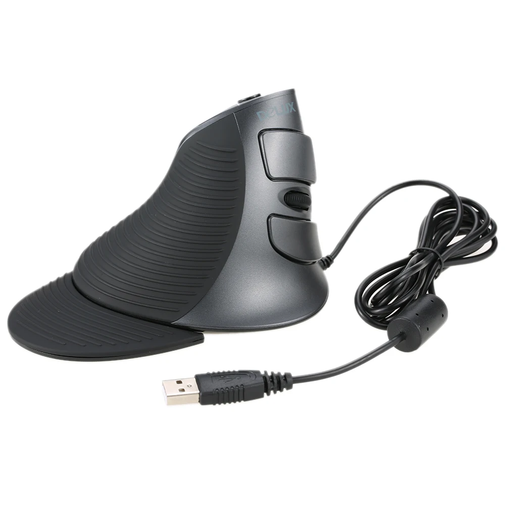 Мышь Delux Вертикальная оптическая Проводная со съемными кнопками 1600 DPI|usb wired
