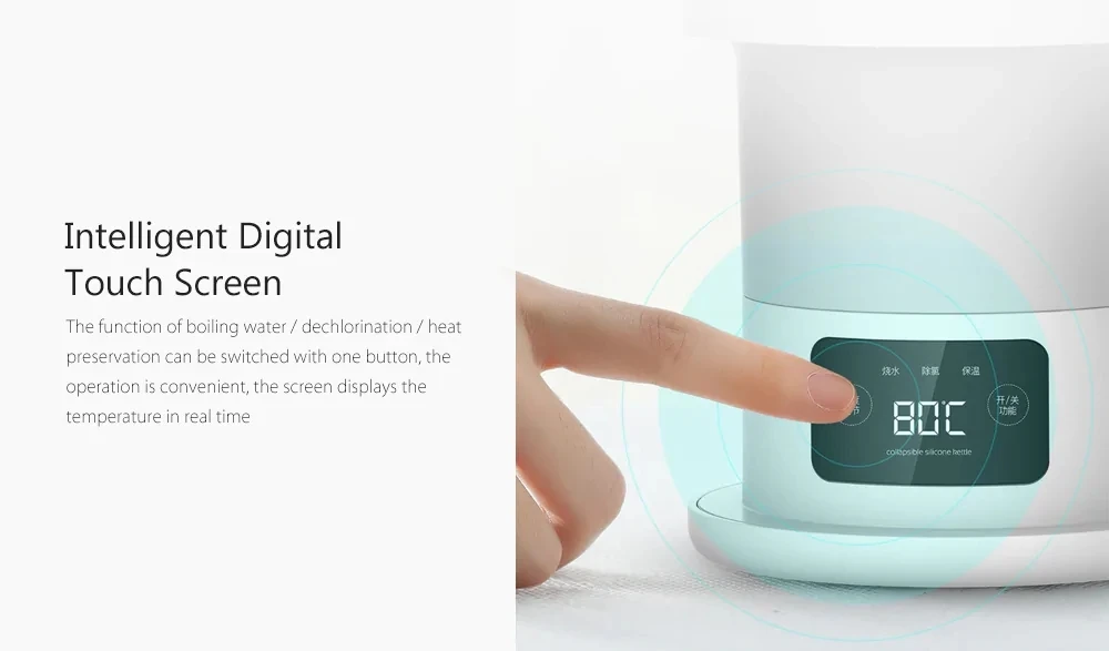 Горячая Xiaomi Deerma 0.6L сенсорный складной портативный Электрический чайник для воды ручной Электрический колба для воды горшок защита от автоматического отключения