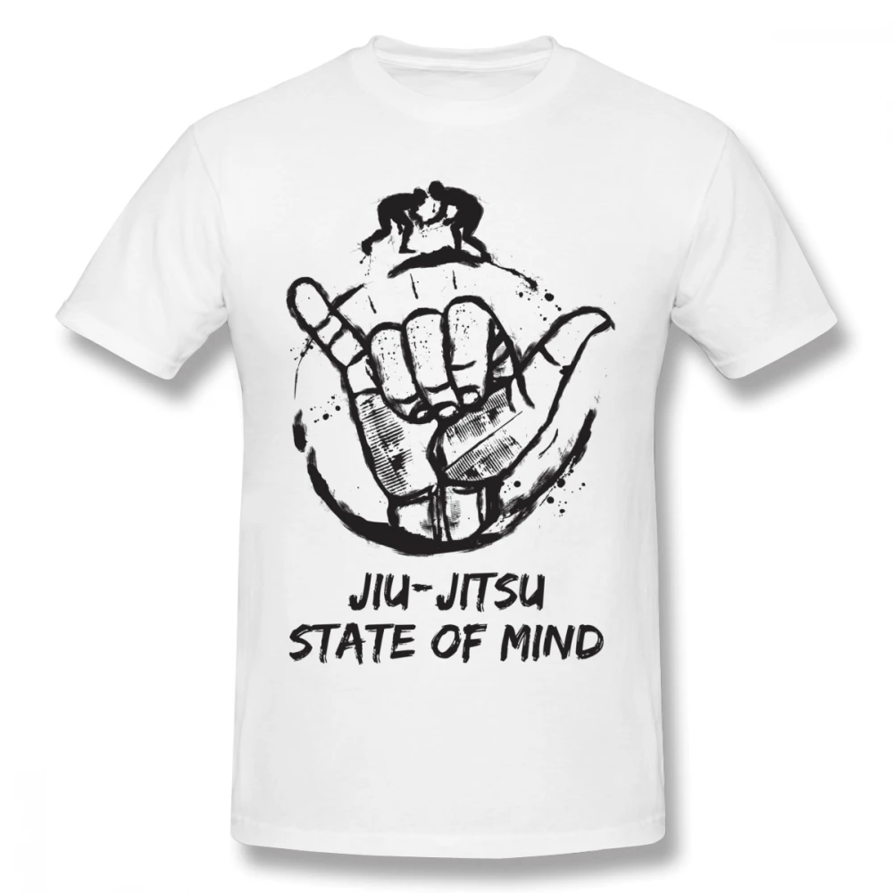 Футболка BJJ Бразильская футболка Jiu Jitsu с надписью State Of Mind Мужская большого