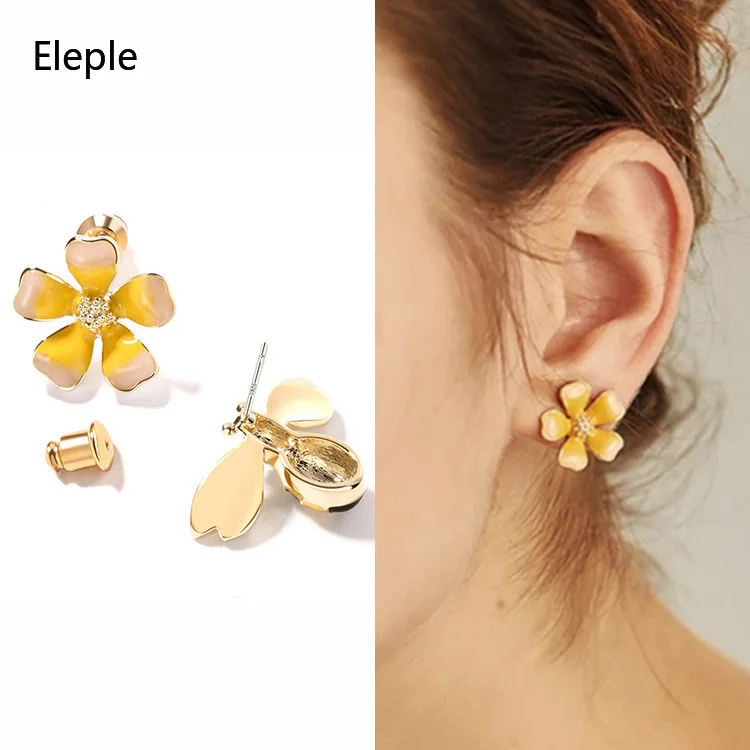 Eleple Korean Flower and Small Bee Earrings Jewelry Birthday Party Celebration Gifts Manufacturers C2019 Factory | Украшения и