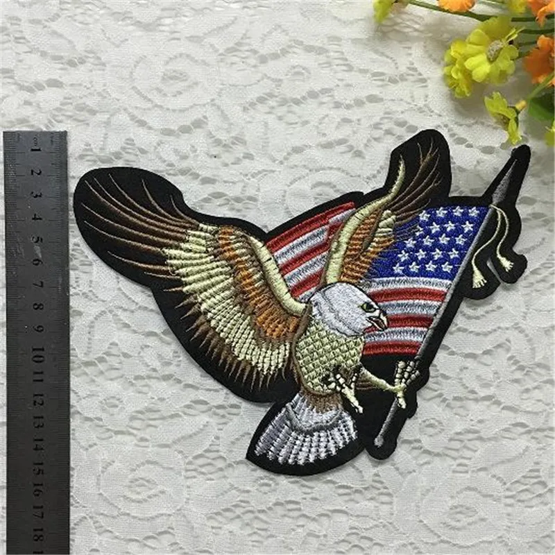 Women/Men/Kids 20cm eagle american flag embroidery patches for clothing deal with it patch clothes Diy T-shirt/Jeans/Coat | Дом и сад