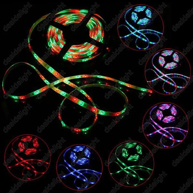 30 шт. 5 DC12V 3528 SMD 60Led/m 300 светодиодов IP65 водонепроницаемая RGB гибкая светодиодная