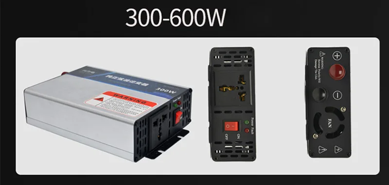 Инвертор с чистым синусом преобразователи солнечной энергии DC 12V 24V до 110V 220V 300/500/600 Вт постоянного тока в постоянный преобразователи