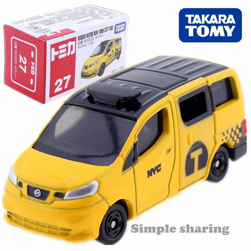 TAKARA TOMY TOMICA нет. 27 NISSAN NV200 Нью Йорк Такси модель комплект 1:62 литой миниатюрный
