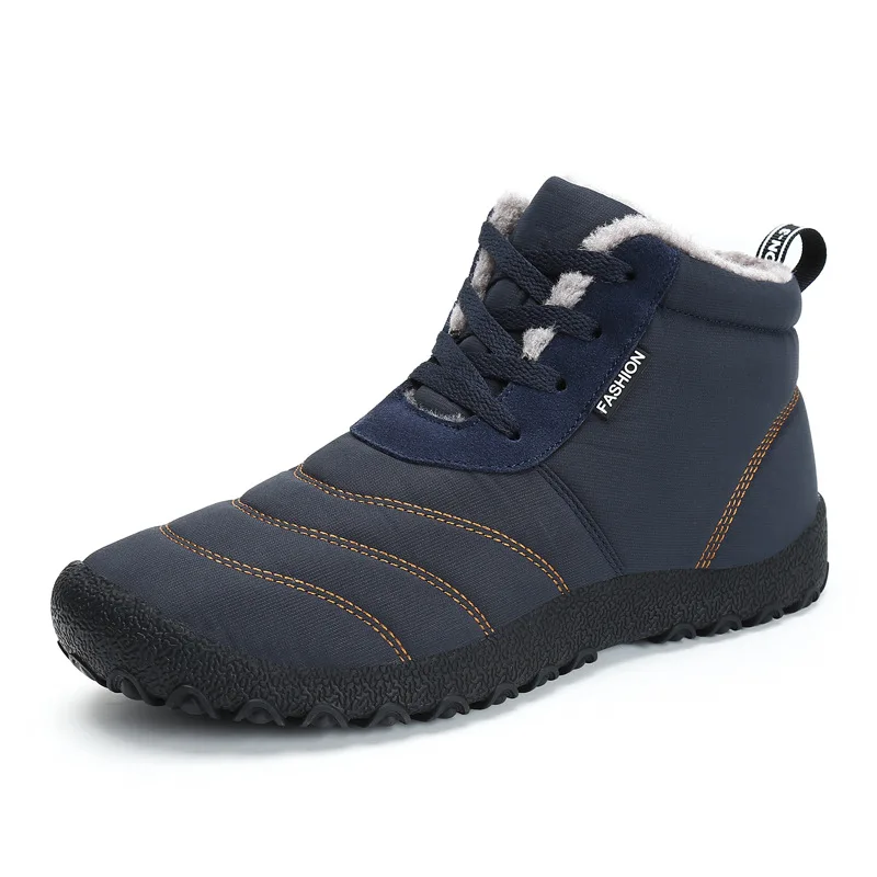2018 Men Snow Boots Solid Color Warming Fabric Slip-on Ankle For Male Winter Outdoor Shoes Plus Size 35-46 | Обувь