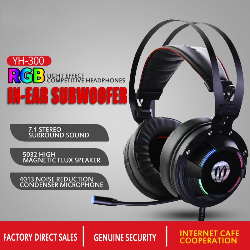 Игровая гарнитура casque Проводные ПК стерео наушники USB игровая для компьютер