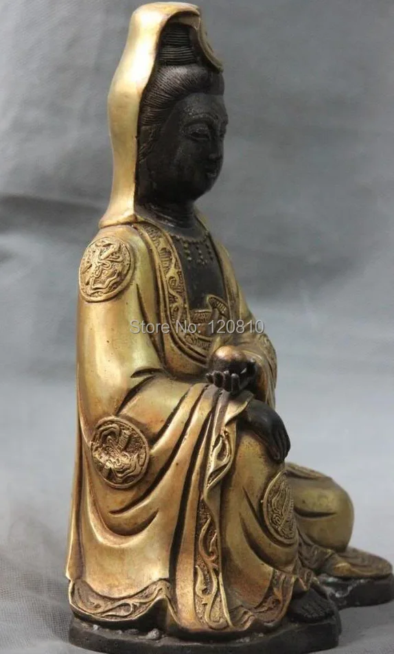 10 Тибет Буддизм Бронза Медь Восемь сокровища Кван инь Гуаньинь ST|st|st |