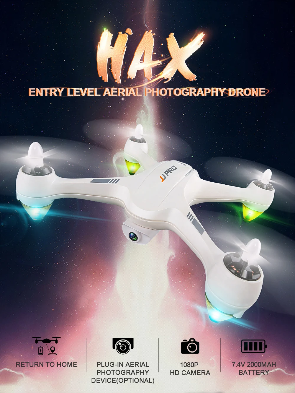 JJRC JJPRO X3 Радиоуправляемый Дрон HAX WIFI FPV Бесщеточный с HD 1080 P Съемная камера GPS