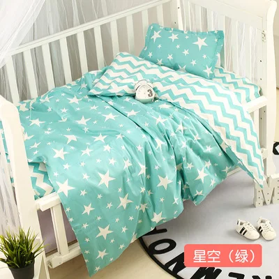 

Infant Baby Kids Mint Green Cotton Nursery bedding Breathable Protector Soft Warm cama bebe,Duvet/Sheet/Pillow, with filling