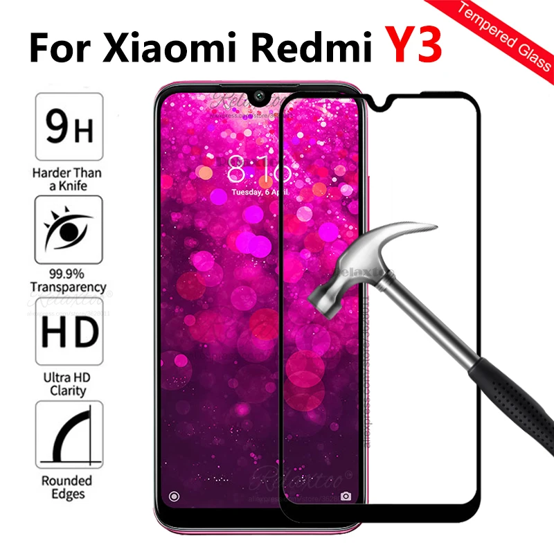 Закаленное стекло с полным покрытием для Xiaomi redmi Y3 Защита экрана xiomi Redmi Y 3 redmiy3