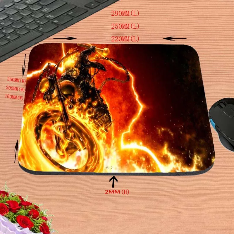 DIY сжигающие мотоциклы, Офисный Компьютерный коврик для мышки для ноутбука для подушки противоскользящая прямоугольная резиновая игра, украшение стола - Цвет: 180mmX220mmX2mm