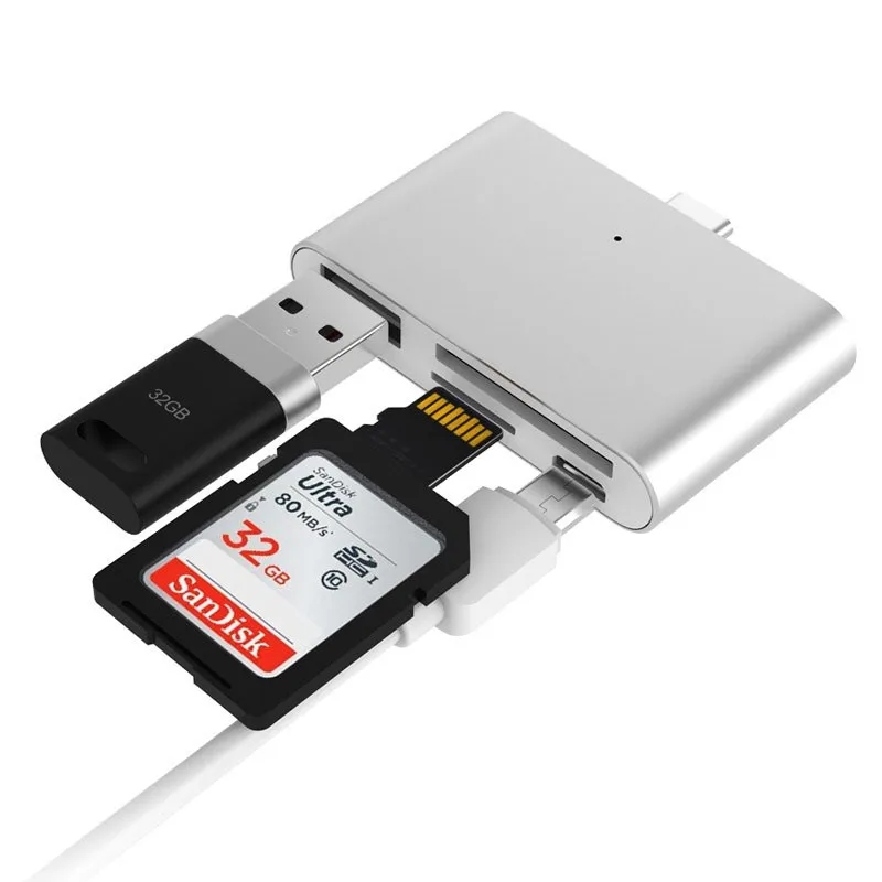 Тип-c хаб Многофункциональный Алюминий сплав Мобильный телефон Card Reader Тип C OTG usb