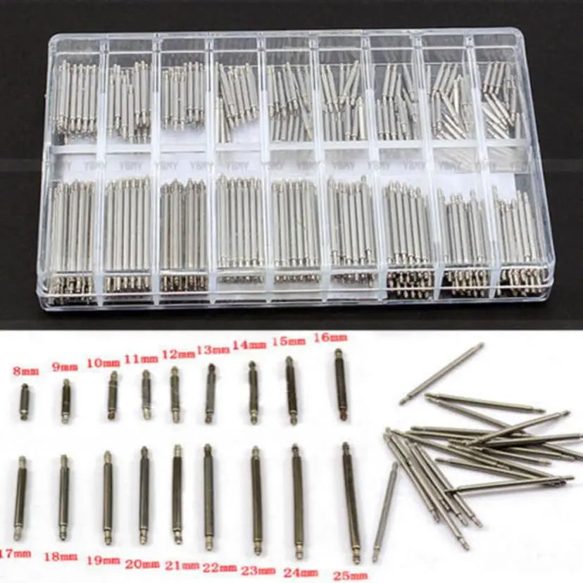

Moment # L05 Watch Parts 180pcs Stainless Steel Watch Band Spring Bars Strap Link Pins 8MM-25MM Repair Kit Drop Shipping Free