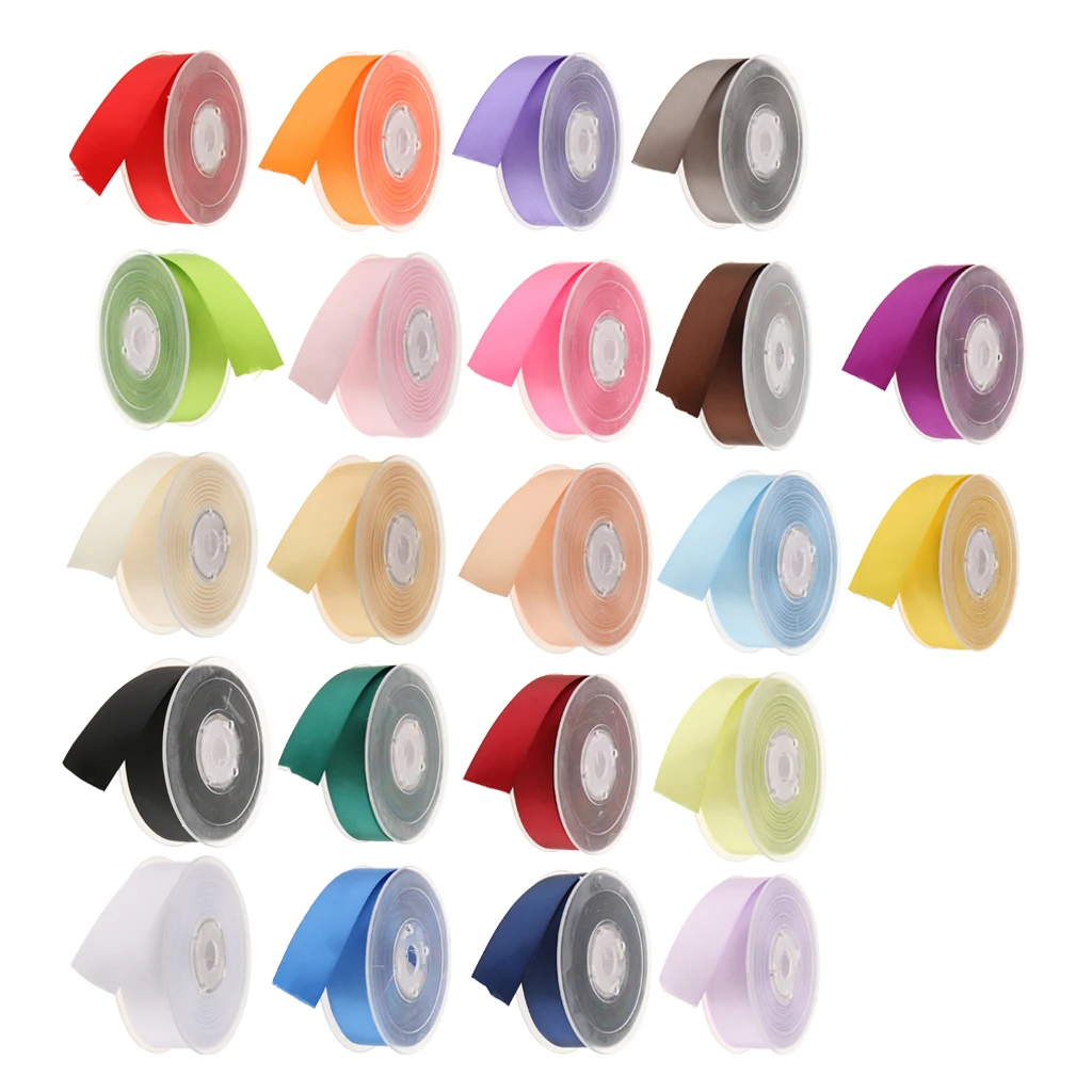 Двухсторонняя полиэфирная атласная лента 20 метров для свадебной вечеринки