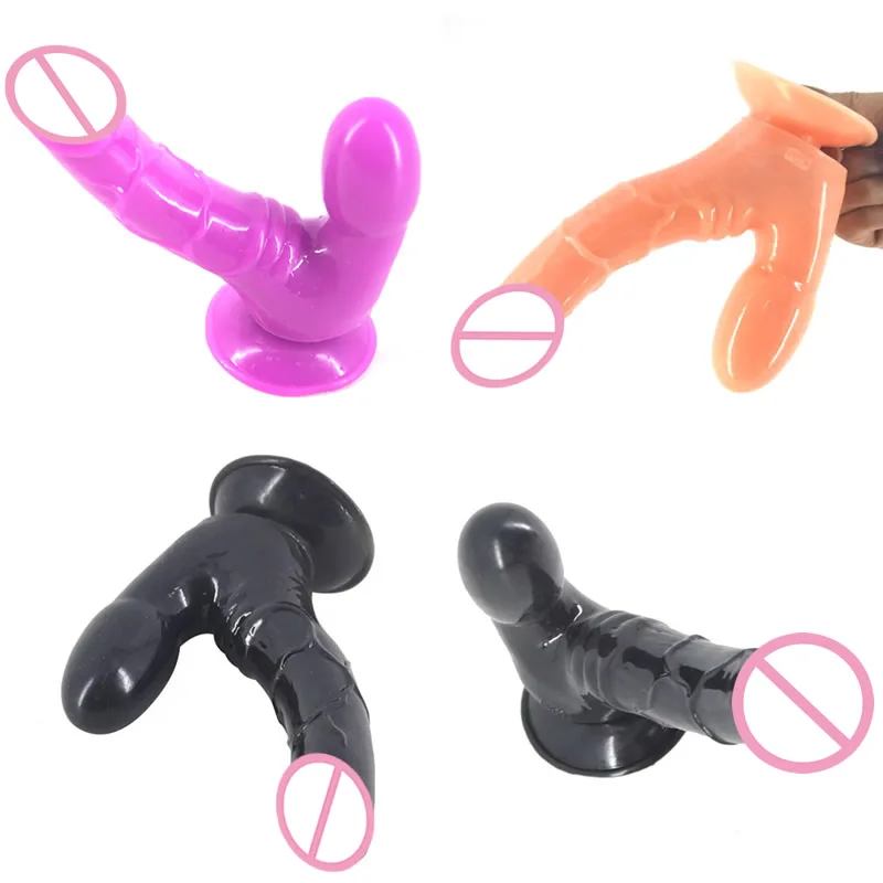 Soft Dildo Realistic Suction Cup Penis Lesbian Double Dildos Anal Vaginal Penetration Sex Toy |