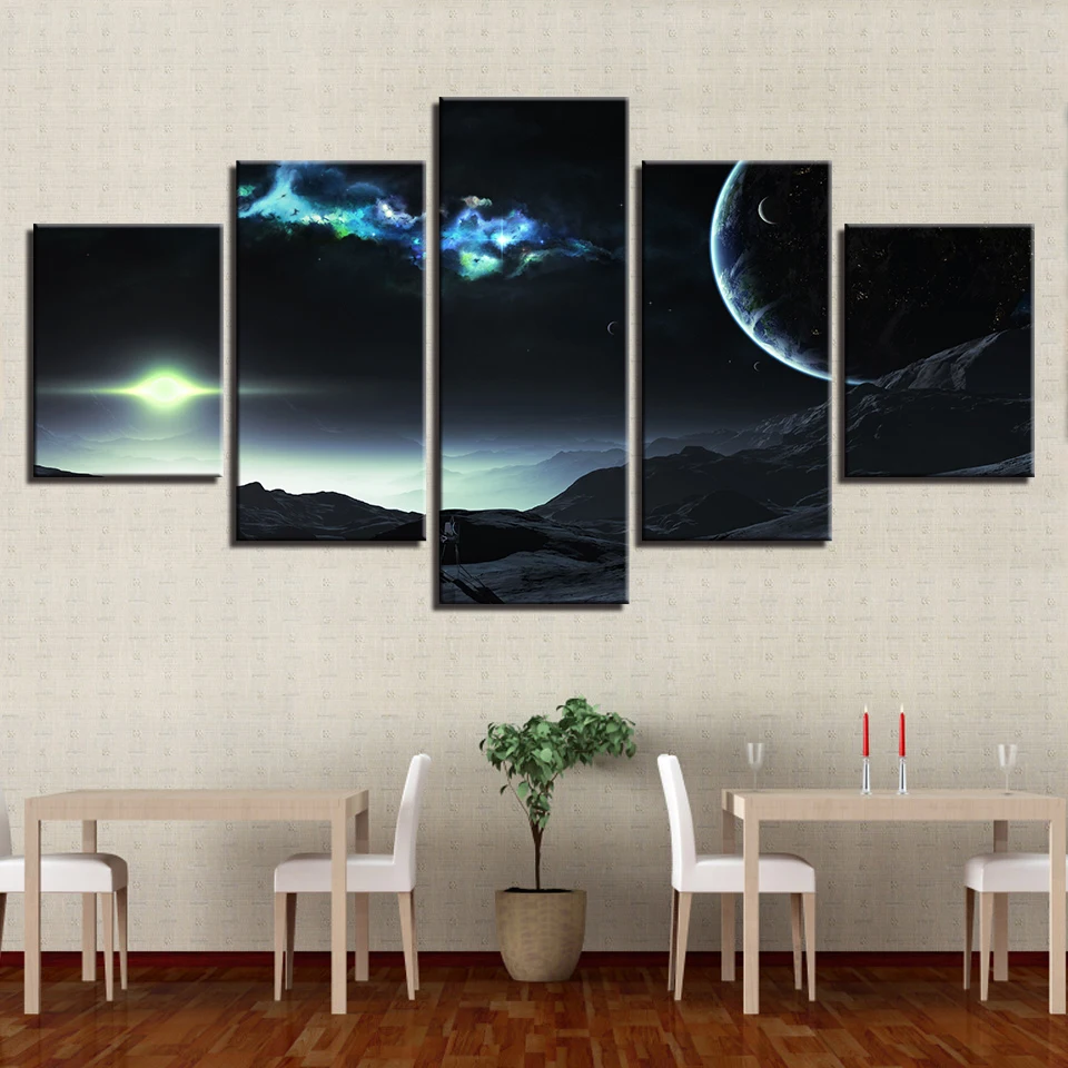 Модульный плакат на холсте 5 панелей без рамки|living room wall decor|hd printscanvas art |