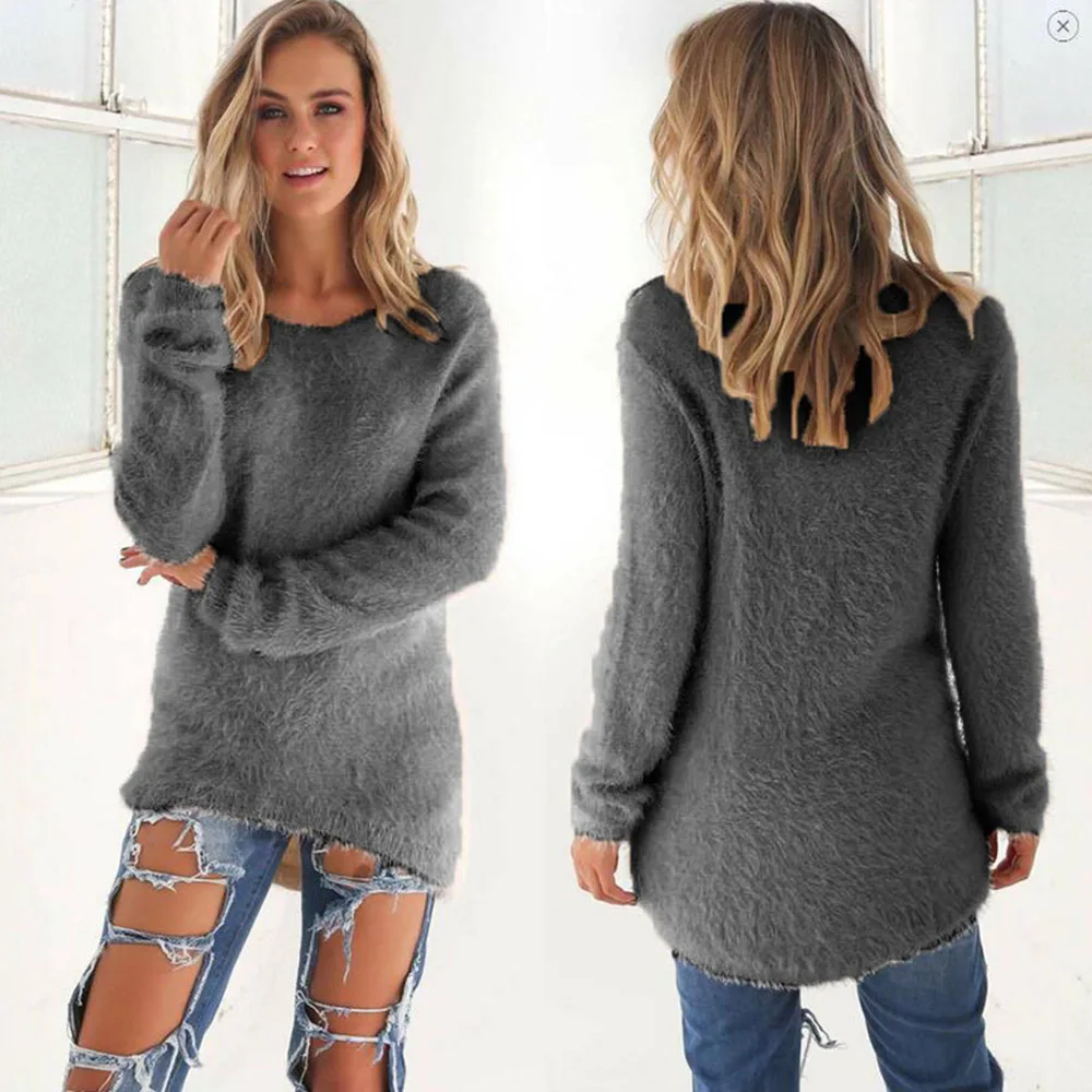 malianna Autumn Winter Women Long Sleeve O-Neck Knitted Sweaters Female Solid Color Pullover Basic Casual Streetwear Clothes | Женская
