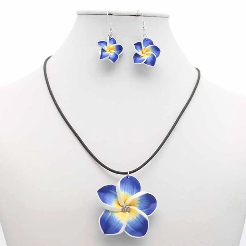 1 Set Crystal Drop Necklace Earrings Fashion Opal Blue Small Flowers Jewelry Wedding Party | Украшения и аксессуары