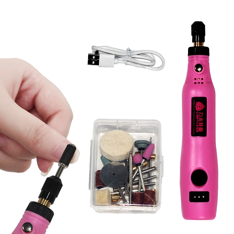 Электрическая дрель для ногтей USB интерфейс перезаряжаемая батарея